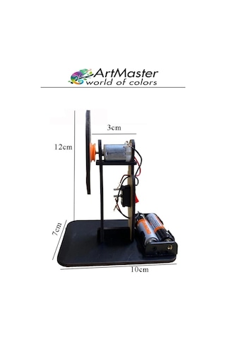 Newton Renk Çarkı Yapım Seti 12x7x10 Cm 1 Adet Okul Sınıf Fen Bilimleri Deney Setleri Nevton Çarkı Yapımı