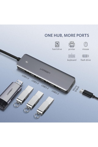 Ugreen 50985 Usb Hub 4 Bağlantı Noktalı Dönüştürücü Adaptör