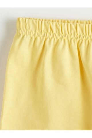 Lc Waikiki Sarı Baskılı Kız Çocuk Şortlu Pijama Takımı