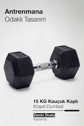 Çelik Ağırlık, Metal Tutma Yerlerine Sahip Tekli Dambıl-Kdb 15 KG Tekli