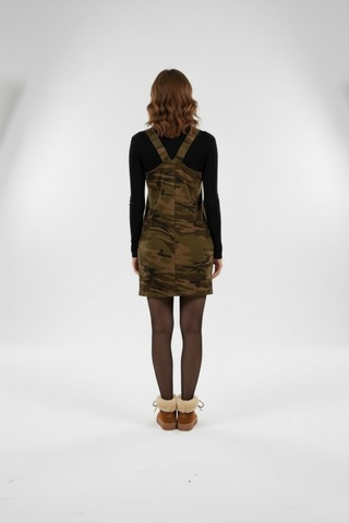 Shevega Kadın Siyah Kamuflaj Bahcevan Kısa Elbise Siyah