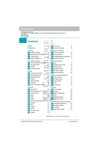 English Vocabulary İn Use Pre-ıntermediate And Intermediate Book With Answers: Vocabulary Reference And Practice