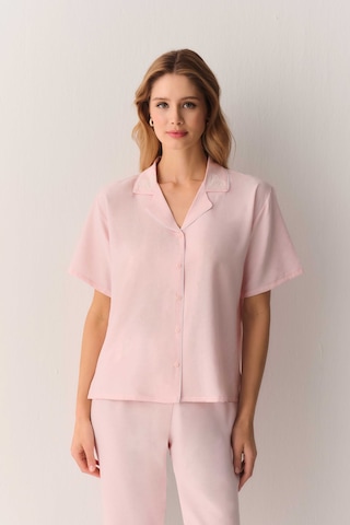Suwen Amanda Gömlek Yaka Pijama Takımı Sh26510660b077 Pembe