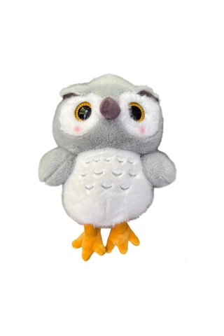Sevimli Oturabilen Uyku Arkadaşım Baykuş 30 Cm Peluş Oyuncak Gri