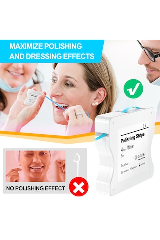 Suofeng Diş Parlatma Şeridi - 6 Metre Renkli Zımpara Kağıdı Mavi