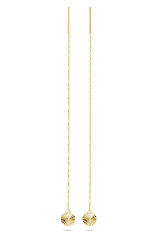 Goldkupe 14 Ayar Altın Yuvarlak Sallantı Zincir Tek Küpe 0,58 Gr-6623