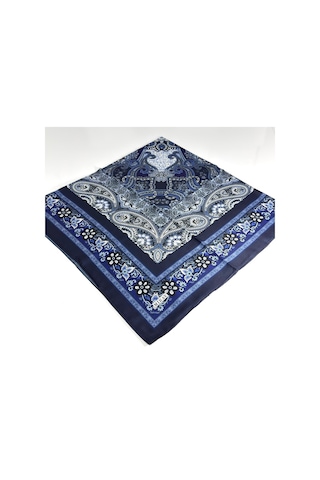 Miray Nevada Büyük Boy Organik Pamuk Eşarp - 120 X 120 - 06452 Lacivert