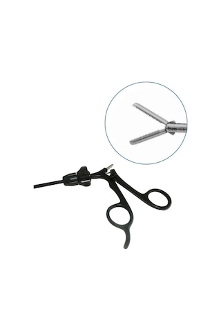 Laparoskopik El Aleti Reusable Atravmatik Kavrama Forsepsi 5x330mm 20mm Çene Siyah Cerrahi Eğitim Malzemesi