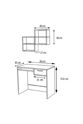 Pratik Life Nova Raflı Çekmeceli Çalışma Masası