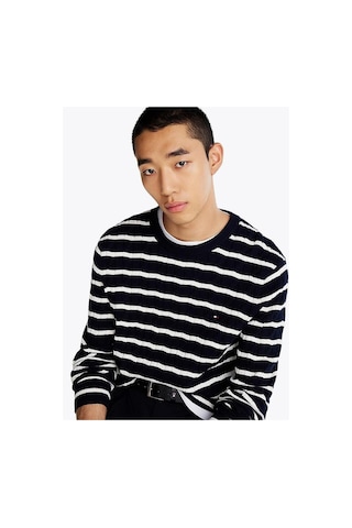 Tommy Hilfiger Classıc Cotton Cable Crew Neck Twilight Navy / Multi