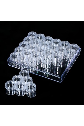 Ximistore9 30 Fıçıklı Şeffaf Depolama Kutusu - El Sanatları, Mücevher Ve Diamond Painting Aksesuarları İçin Ayrı Bölmeli Organizatör Şeffaf