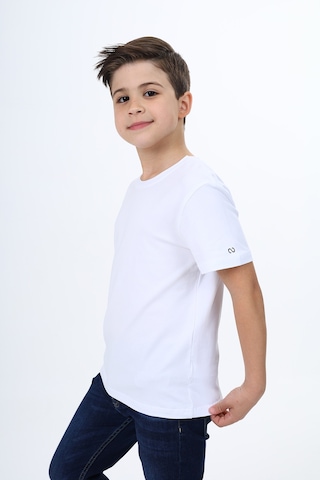 Toontoy Kids Toontoy Erkek Çocuk Kolu Baskılı Tişört Beyaz
