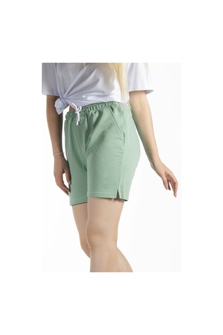 Kadın Mint Yeşili Basic Regular Fit Kısa Örme Bermuda Şort Mint Yeşil
