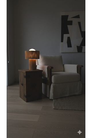 Makrome Rafya Abajur Modern Tasarım Dekoratif Masa Lambası Aydınlatma Glop Cam Abajur Hasır