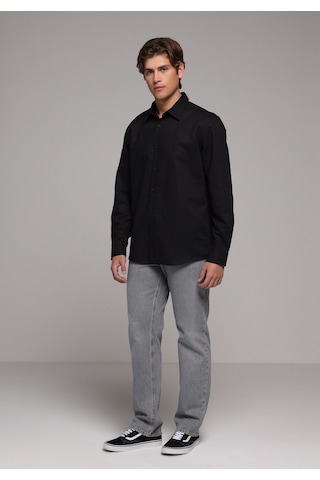 Colin's Colins Regular Fit Shirt Neck Düz Erkek Siyah Uzun Kol Gömlek Cl1080088 Q1.v2 Blk