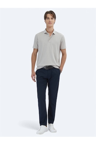 Kip Bej Jakarlı Polo Yaka T-shirt Bej