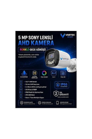 4 Kameralı Full Hd Güvenlik Kamera Seti 1000 Gb Hdd 5mp Gece Renkli Görüşlü - Sabit Ip Gerektirmez