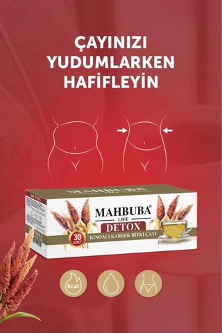 Mahbuba Kinoalı Karışık Detox Diyet Glutensiz Form Bitki Çayı 1 Aylık - 30 Kullanım Net 60gr