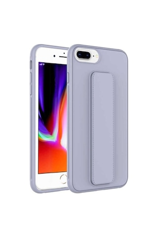 Apple Uyumlu iPhone 8 Plus Kılıf Zore Qstand Kapak Gri