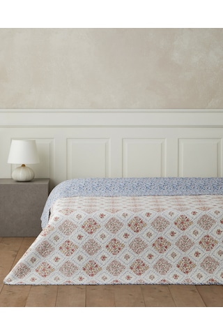 English Home Penny Bloom Çift Kişilik Çok Amaçlı Örtü 200x220 Cm Mor Mor