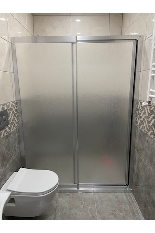 Teknesiz Duşakabin Mika Plastik Camlı Nd412 Gümüş