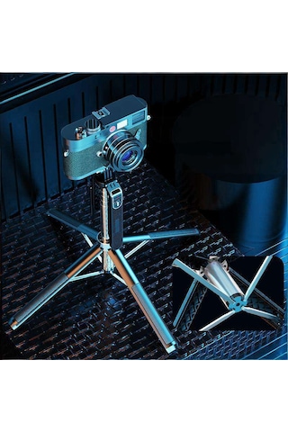 Prolite Youtube Sunum Haber , Eğitim Toplantı Konferans Için Çift Led Işıklı Çok Yönlü Gimball Monopod Tripod Selfi 185 Cm