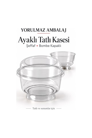Ayaklı Tatlı Kase Kapaklı 50 Adet 200 Cc Kahverengi