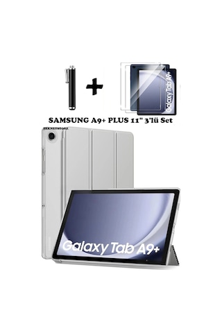 Samsung Uyumlu Galaxy Tab A9 Plus X210 Tablet Kılıfı Ekran Koruyucu Dokunmatik Kalem Seti Kılıf