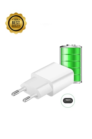 Abatech Hızlı Şarj Destekli Usb Micro Girişli Adaptör Ve Kablo Şarj Aleti 18w 3.4a Beyaz