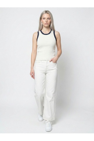 Slim Fit Kadın Atlet Ekru