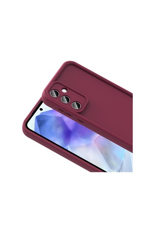 Mobilefix Galaxy Uyumlu A56 Kılıf Kamera Korumalı Ananas Kapak - Mürdüm Mürdüm