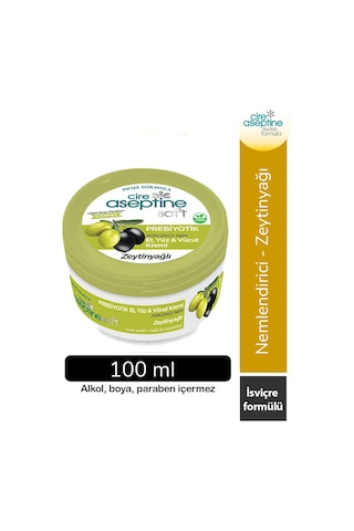 Cire Aseptine Soft Zeytinyağlı Nemlendirici Pürüzsüzleştirici Prebiyotikli Krem 100 Ml