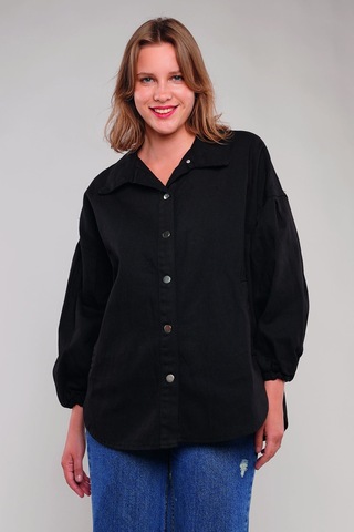 Gabria Gabardin Yan Cepli Ceket Siyah