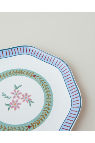 English Home Botanical Romance New Bone Pasta Tabağı 20 Cm Mavi - Yeşil