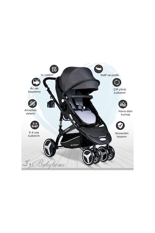 Baby Home Yeni Doğan 9 İn 1 Full Takım 945 Travel Sistem Bebek Arabası Angel Sepet Anne Yanı Beşik Altın - Kahverengi