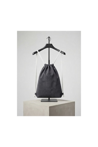Passtell Unisex İpli Büzgülü Jaens Minimalist Spor Kot Sırt Çanta 33,5 46 Cm Siyah Siyah