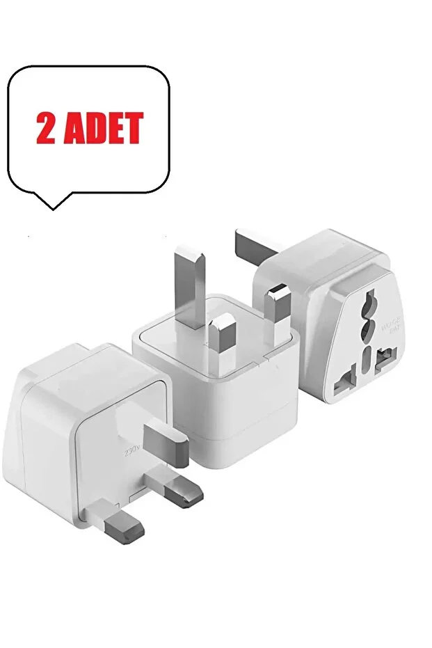 2 Adet Type-g Plug Adapter Hac/ümre Plug Adaptor Seyahat Ac Güç Şarj Adaptörü Dönüştürücü Priz