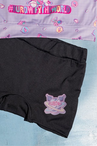 Beniizle Desenli Kız Çocuk Bikini Takım Lila