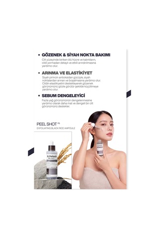 Siyah Pirinç Özlü Gözenek & Siyah Nokta Karşıtı Arındırıcı Peeling Serum 80ml