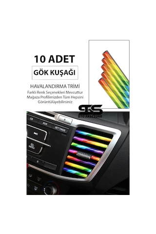 Araç Içi Klima Havalandırma Izgarası Gökkuşağı Trim Seti Film Şerit Havalandırma Izgarası Gökkuşağı Trim Şeriti