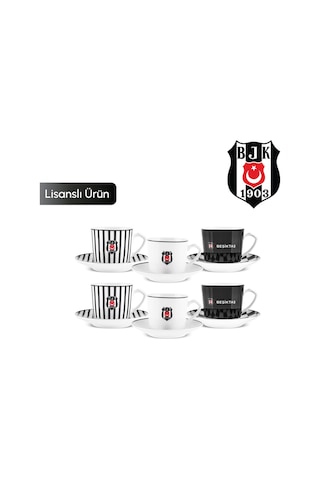 Karaca X Beşiktaş Lisanslı 6 Kişilik Kahve Fincan Takımı 80 Ml Siyah