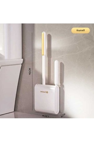 Didadodo Bpratik Vantuzlu Silikon Tuvalet Fırçası/b Ve Temizlik Sıvısı İle Hijyenik Banyo Seti Beyaz Beyaz