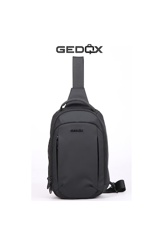 Gedox Siyah Su Geçirmez 3 Bölmeli Çapraz Sırt Çantası Tek Omuz Göğüs Çantası Bodybag Gdx2102