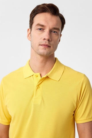 Sarı Slim Fit Armürlü Polo Yaka Tişört-37205 Sarı