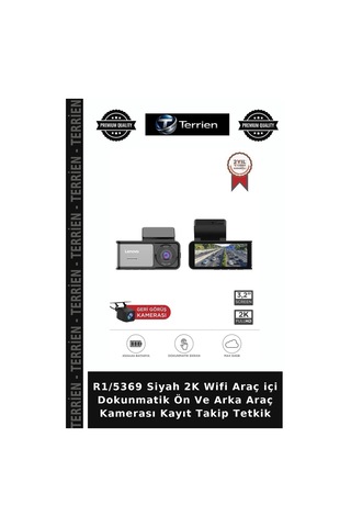 R1/5369 Siyah 2k Wifi Araç İçi Dokunmatik Ön Ve Arka Araç Kamerası Kayıt Takip Tetkik