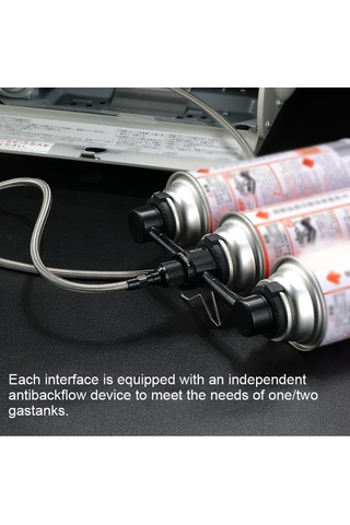 Geeksen Bkz30 Aluminyum Kasalı 3'ü 1'e Gaz Deposu Adaptörü - Çıkışlı Kamp Çözümü, Hızlı Kilitleme Ve Geri Akış Engeli, Karbon Siyah Siyah