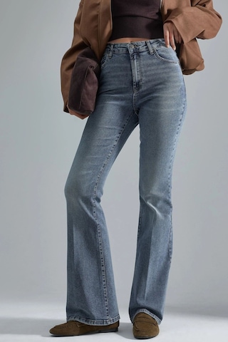 Hiccup Yüksek Bel Flare Kot Pantolon Açık Mavi Denim