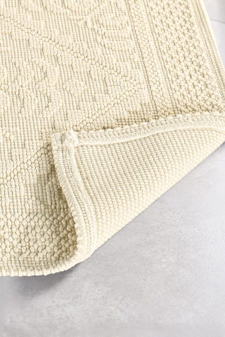 Soley Violeta 2'li Banyo Paspas Seti Kaymaz Taban %100 Pamuk 60x100 - 50x60 Cm Ekru