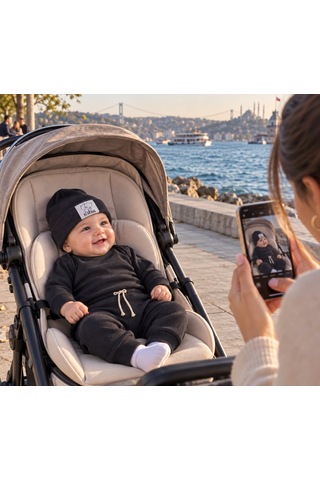 Hukids Unisex Fitilli 3'lü Bebek/çocuk Takımı Antrasit