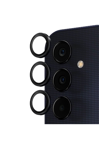 Forzacase Samsung Galaxy A25 / A05s İle Uyumlu Kamera Camı Lens Koruyucu Halka Seti - Fc381 Siyah